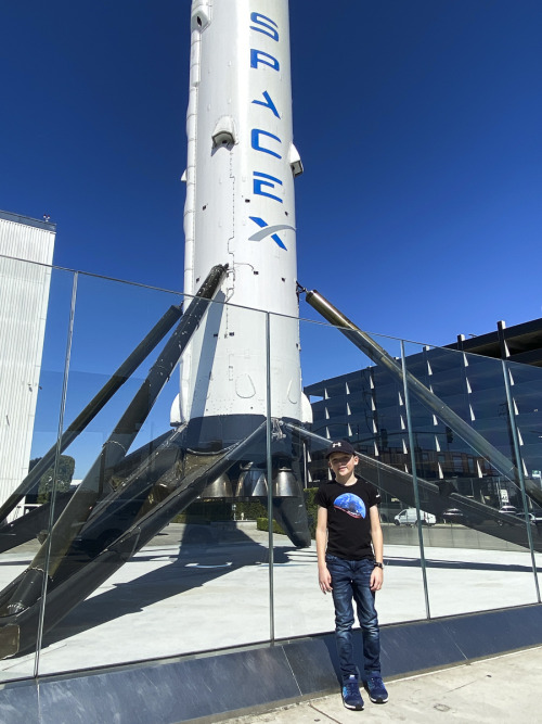 Vacation stop #1. Each of our kiddos got to pick one thing they wanted to do while on vacation in California. Crew loves rockets and watching Space X launches (who doesn’t) so his request was simple … get a photo with the Falcon 9 booster at Space X...