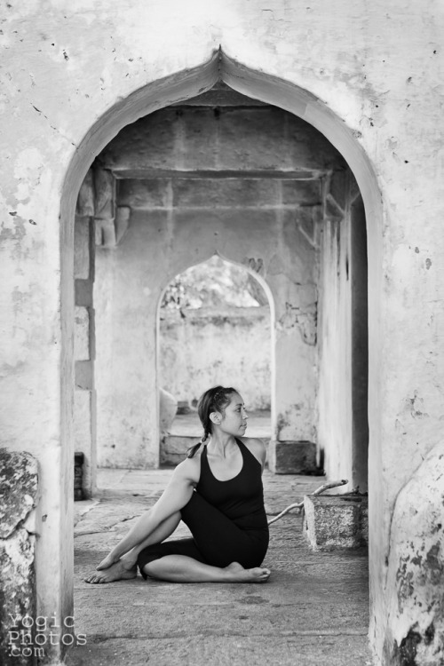 Laila from Perth Australia, in Srirangapatna, India. Laila teaches at The Yoga Space Christine 