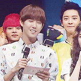 leo and yixing together x 2 / leo whispering to luhan / ken having an animated conversation with bae