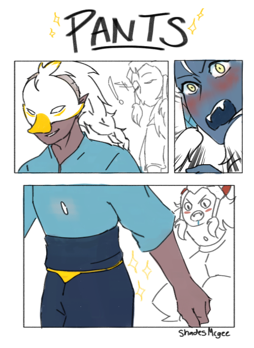 Quick Doodle I Did, Makomaru's First Impression With Teal @rainbirdsky. Nice But- I Mean Pants