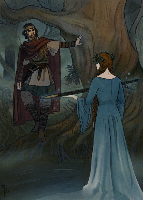 chartermagic:Inspired by the story of King Arthur and how he was presented with Excalibur.I decided 