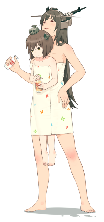 fileth:  Twitter / kodama_GS: 24時間以内に４ＲＴされたから、バスタオル一枚の長門と雪風の絵を描きました 