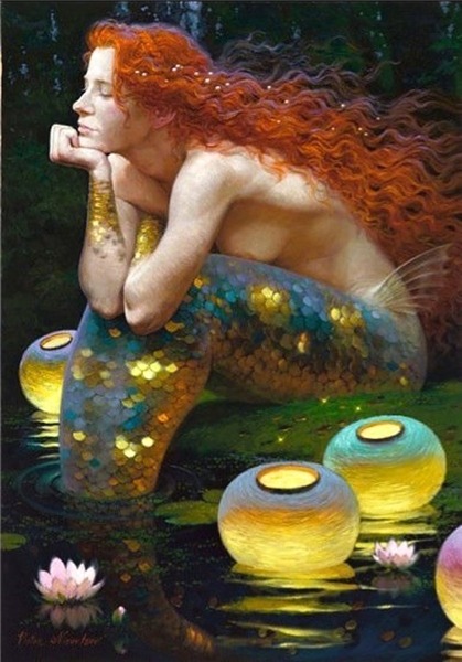 Porn Pics ignissannat:  Beautiful golden mermaids by