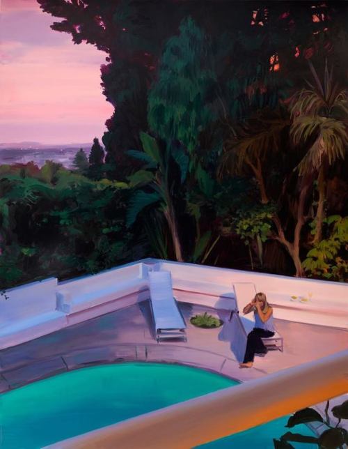 Sunset  -    Caroline Walker Scottish, b.1982-Oil on linen, 270 x 210 cm