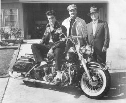 elvispresleymusic:  Elvis Presley bought a new Harley Davidson - November 01, 1956