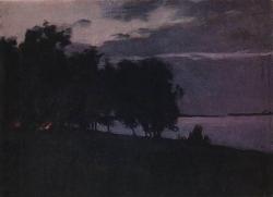 artist-levitan:  Bonfire, Isaac LevitanMedium: oil,canvas