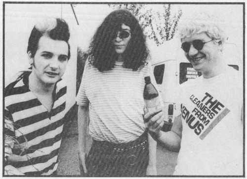 deadlydivinealternativefashion:Dave Vanian & Capt Sensible of the Damned with Joey Ramone