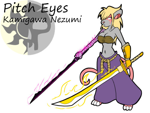 Pitch Eyes, Bearer of the BladesThe adoptive daughter of an elderly samurai couple, Pitch Eyes spent