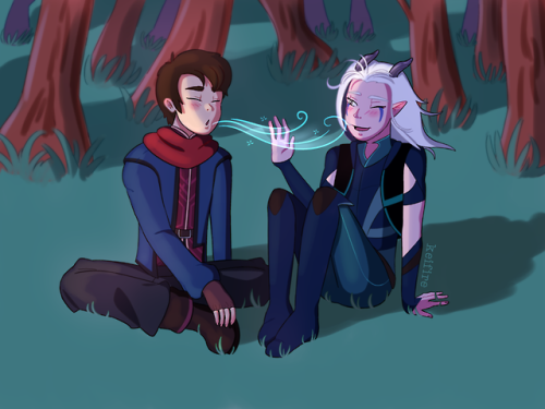 zuppizup:captainjamba: keifire:My first The Dragon Prince fanart! I love this two, they are so cute&