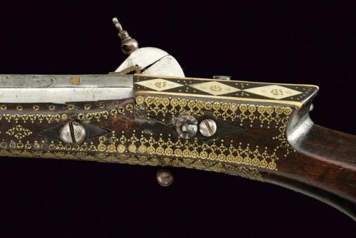 Ivory and brass mounted Turkish miquelet tufenk, 19th century.from Czerny’s International Auction Ho
