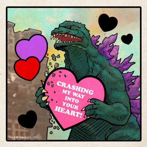 Godzilla crashes his way into our hearts with an assortment of valentines for your kaiju crush this 