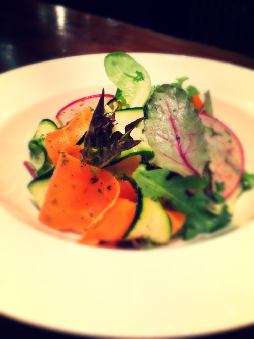 chefknecht:
“Healthy lunch break - shaved vegetable salad with all local ingredients grown by our co op of farmers!
”