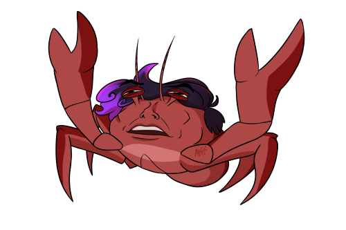 For reaching 100 followers on twitch, I had a crab stream today. I became a crab and drew my crabson