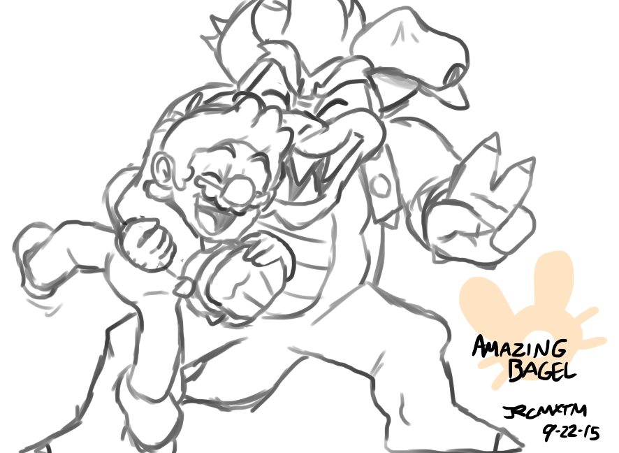 amazingbagel:  Mario and Bowser are just real bros off-set. During photo shoots they