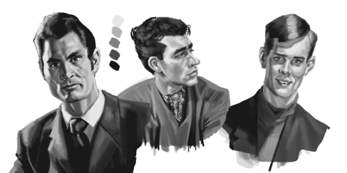 Digital Painting - Rendering Practice.. retro white dudes.. 