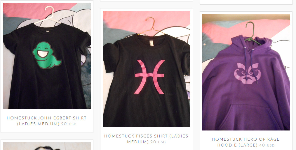 princessharumi:  Okay selling the rest of the stuff from my old Homestuck days, everything
