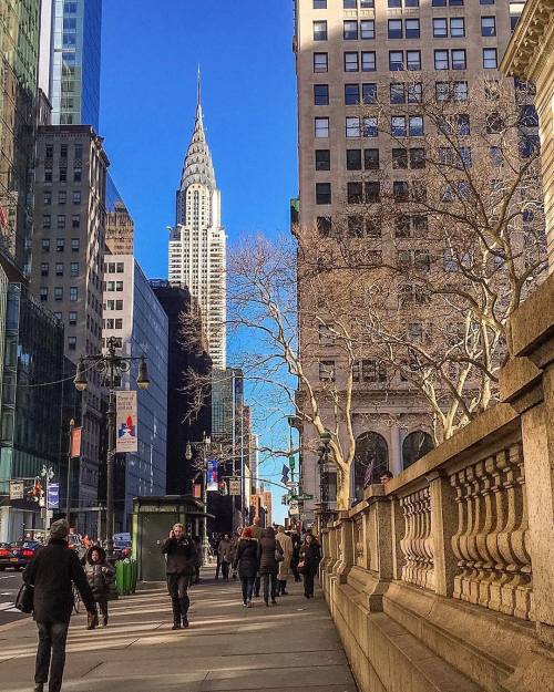 The view along 42nd Street, looking east, just outside @BryantParkNYC #SeeYourCity : @foxxinthefield