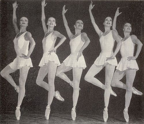 A Chorus Line: Melissa Hayden, Tanaquil Le Clerq, Maria Tallchief, Diana Adams - NYCB, 1950s.