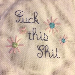 katiebeebones:  I #made this last week. It’s how I feel about the eternal winter in #Boston. #fuckthisshit #crossstitch #crossstitching #handmade #crafts #embroidery #needlework #fuckthis