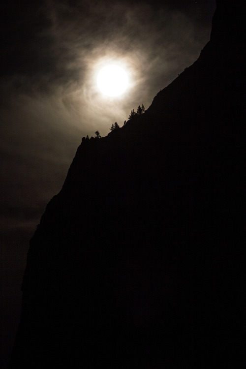 Moon Over Cliff