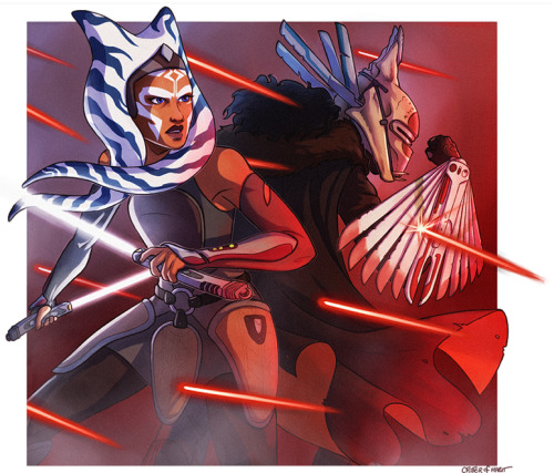 lightasthesun:critter-of-habit:The sketch                        The FinishAHSOKA AND ENFYS????