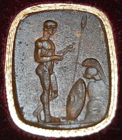 via-appia:  Engraved gem with possible representation of Theseus Roman, 27 BC - 14 AD 