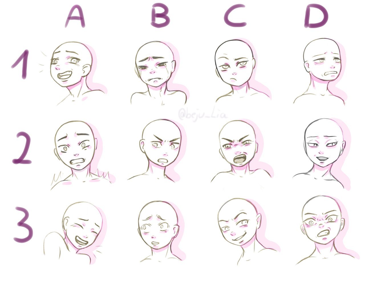 Lia's arts and stuff — Expression sheet! (Click for good resolution) I...