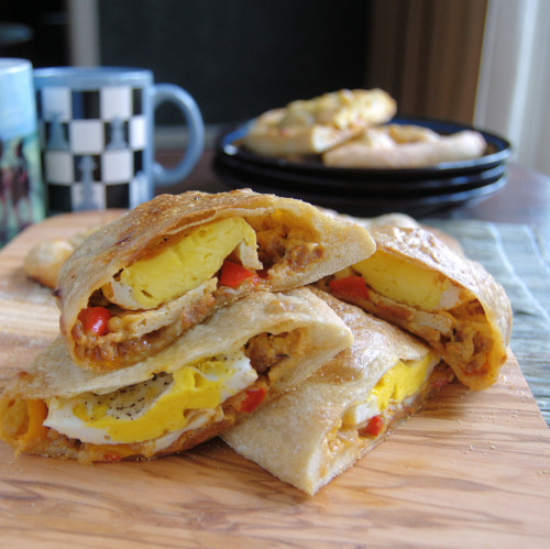 Breakfast Calzones with Chorizo and Eggs