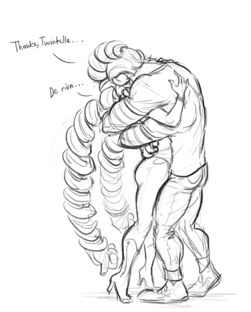 bonkalore: Previously mentioned in a sort of joking post about Twintelle being rly protective over Spring Man with the mutation thing going on, but she really does watch out for him. Makes sure he has clothes to wear that actually fit him (and throw in