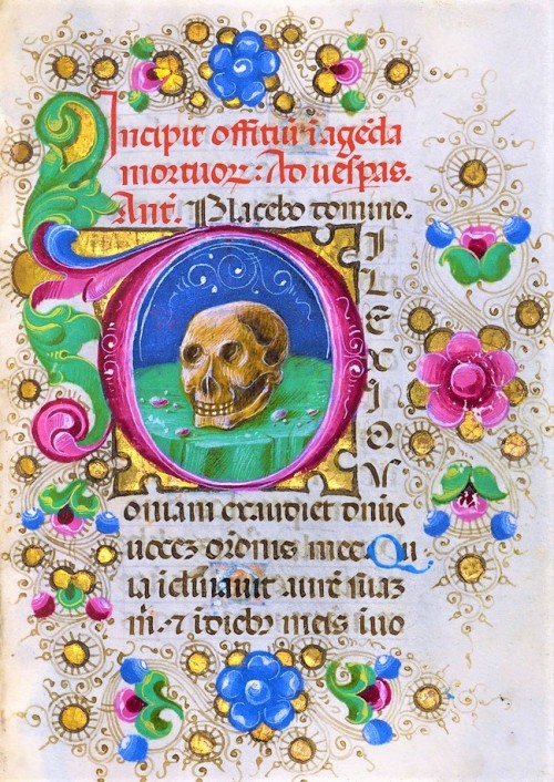 aloneandforsakenbyfateandbyman:A Skull In A Rocky Field by Taddeo Crivelli, 1469