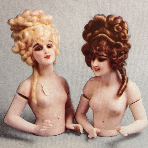 princessinsect: Vintage French half dolls, with peg-jointed arms