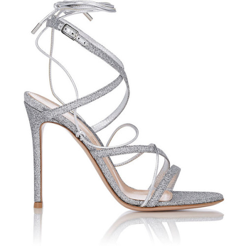 Gianvito Rossi Women’s Glitter Ankle-Strap Sandals ❤ liked on Polyvore (see more ankle strap h