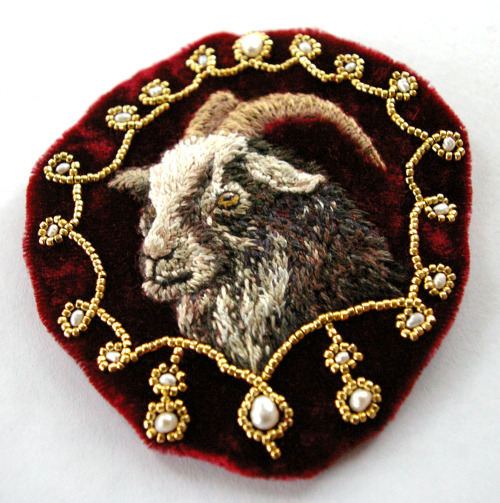 fanciest goat appliqué hand embroidery