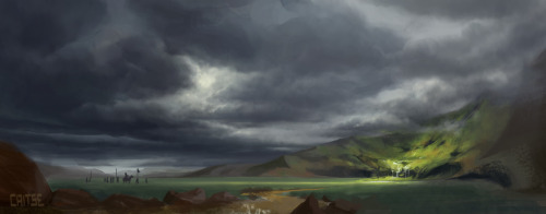 HAPPY 2016! Starting off with a moody environment painting. I seem to lean more towards dark and moo