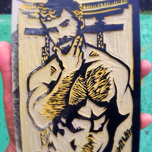 axxionman:  sxtoy2006:  #artbyfab #traditional #lino #linoprint #linogravure #matrix