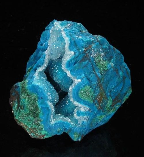 Chrysocolla with Druzy Quartz - Acari mine, Caraveli Province, Arequipa Department, Peru