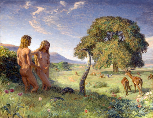 bellsofsaintclements:“The fall of man” (1909) by Danish artist Joakim Frederik Skovgaard (1856-1933)