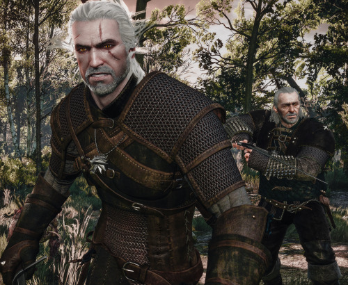 witcheringways:Geralt & Vesemir on the hunt