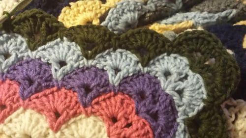 crochetmelovely:2015 Crochet Mood Blanket!Week 39, row 39! :)Forest green for this week. Things are 