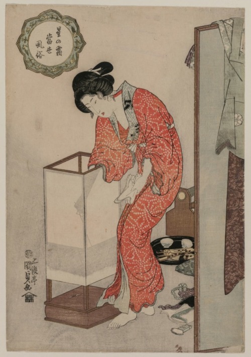 cma-japanese-art: Woman Putting Out a Light (from the series Modern Customs: Frost Beneath the Stars
