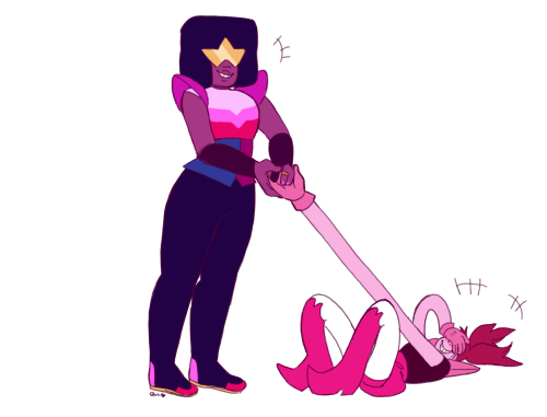 i know this directly goes against canon because spinel has effortlessly picked garnet up like 3 time