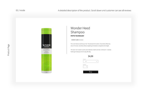 Website concept fictional shampoo brand.Create product packing, logo, website / (CR)