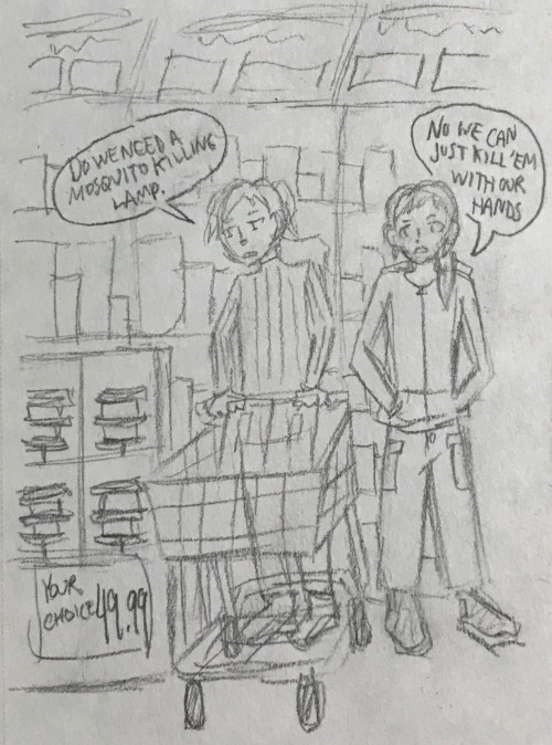 somebody on twitter said modern au felix and leonie would love home depot so i drew this on a whim