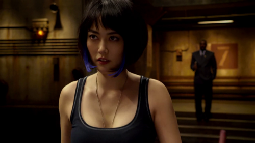 superheroesincolor:  Pacific Rim (2013) directed by Guillermo del ToroMako Mori (Rinko Kikuchi) J-Tech Officer, Head of Mark III Restoration Project 