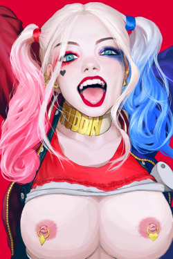 nude-superheroines:  Nipples on Harley Quinn