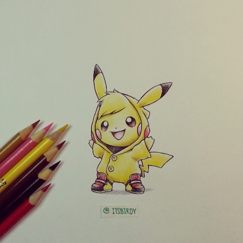 birdychuart:Oh yes he definitely did. Here is a cute little Birdch- I mean Pichu in a Pikachu onsie.