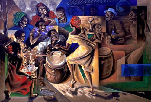 sepia2sage:  Bomba is an Afro-Puerto Rican folkloric music style developed throughout the 17th, 18th and 19th centuries by west African slaves brought to the island by the Spanish. It is a communal activity that still thrives in its traditional centers