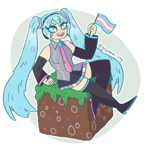 gaytham-city: I can’t believe miku created minecraft AND said trans rights ugh her mind