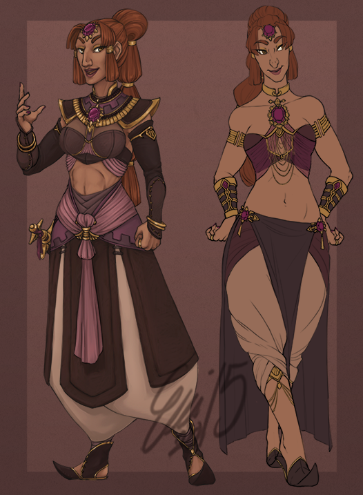 suggart:  Commissioned character design for tumblr user blastermath! She’s a Gerudo