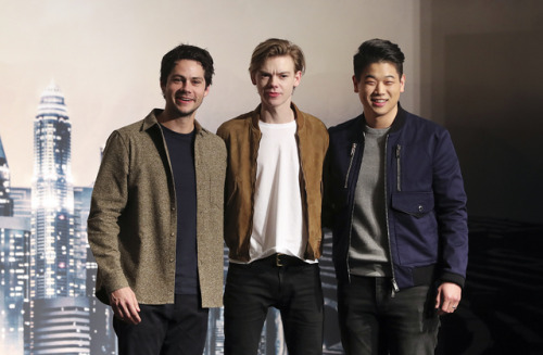 Dylan O’Brien, Thomas Brodie-Sangster and Ki Hong Lee attend the ‘Maze Runner: The Death Cure’ Press